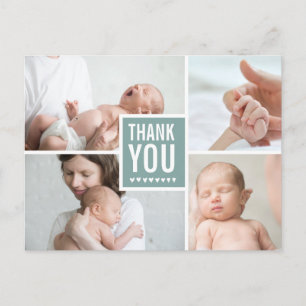 Carte Postale Félicitations modernes et photos d'annonce de nais