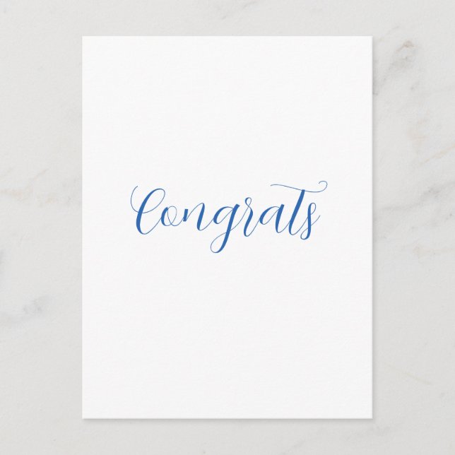 Carte Postale félicitations nom bleu stylé diplôme date année (Devant)