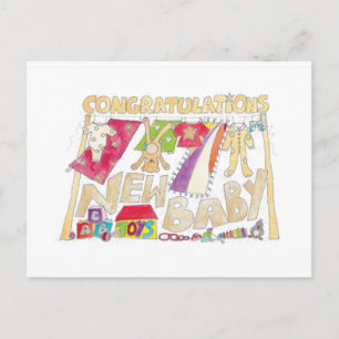 Carte Postale Félicitations - nouveau bébé