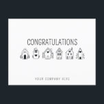 Carte Postale Félicitations Nouveau Propriétaire Immobilier<br><div class="desc">Félicitez vos nouveaux propriétaires avec cette simple et élégante carte postale immobilière.</div>