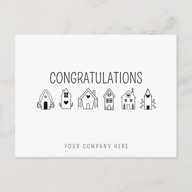 Carte Postale Félicitations Nouveau Propriétaire Immobilier (Devant)