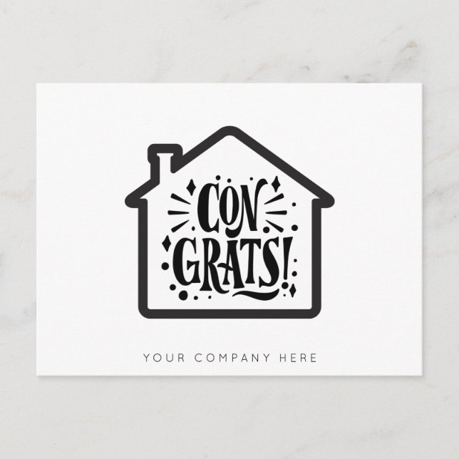 Carte Postale Félicitations Nouveaux Propriétaires Immobilier (Devant)