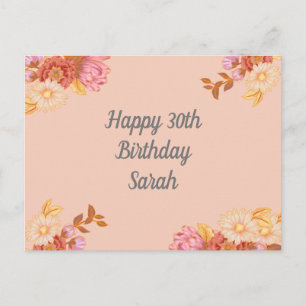 Carte Postale Félicitations personnalisées de fleurs pour l'anni