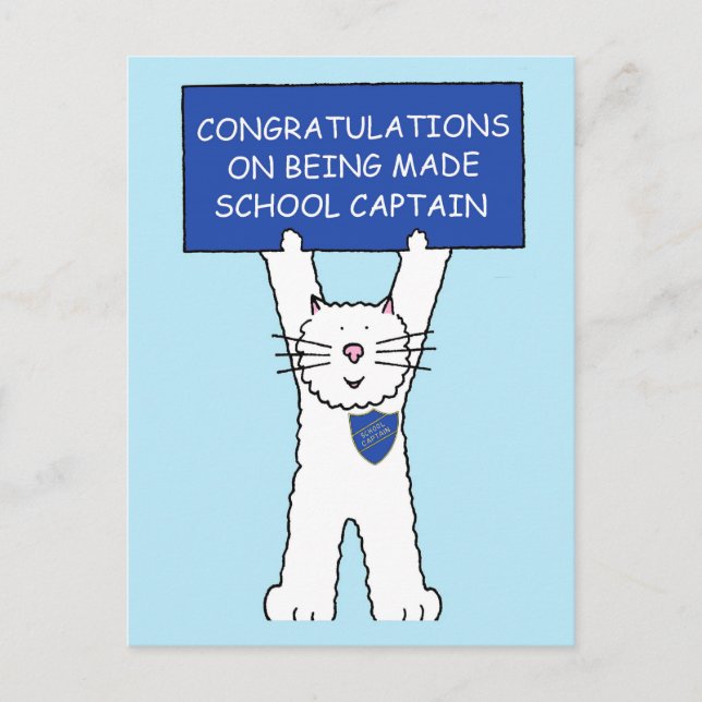Carte Postale Félicitations pour devenir Capitaine de l'école (Devant)