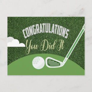 Carte Postale Félicitations pour golfeur vous avez réussi pour g