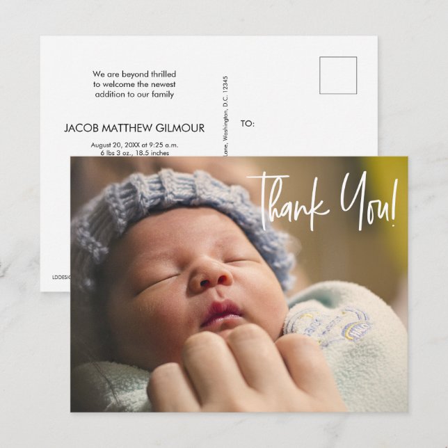 Carte Postale Félicitations pour la naissance de votre petit gar (Devant / Derrière)