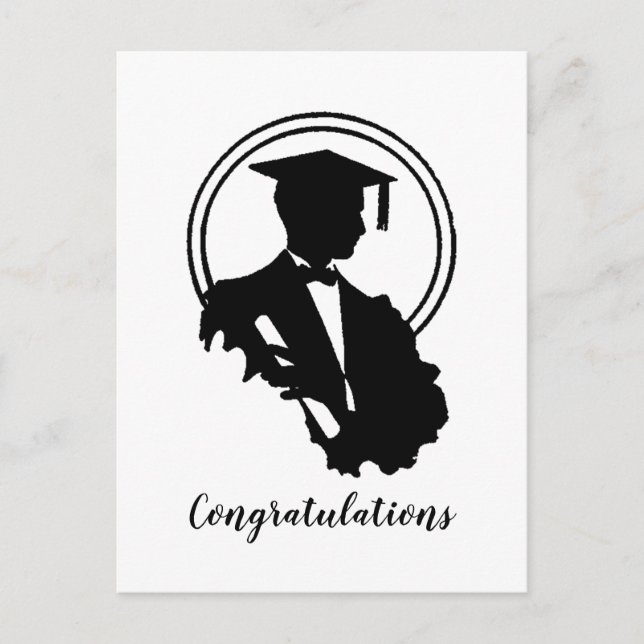 Carte Postale Félicitations pour la remise des diplômes rétro (Devant)