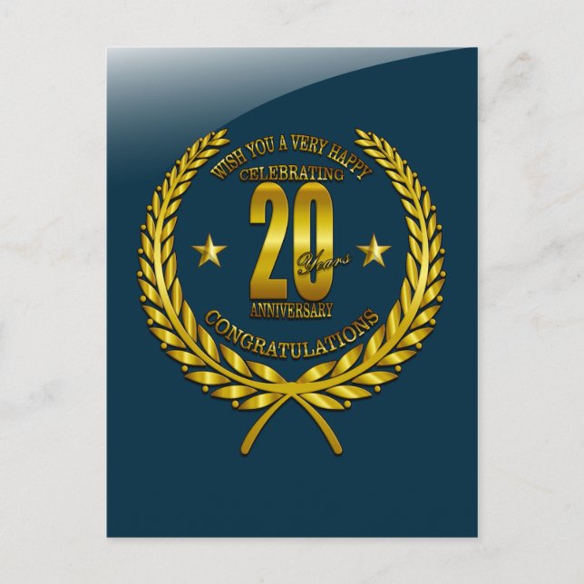 Carte Postale Félicitations pour le 20e anniversaire (Devant)