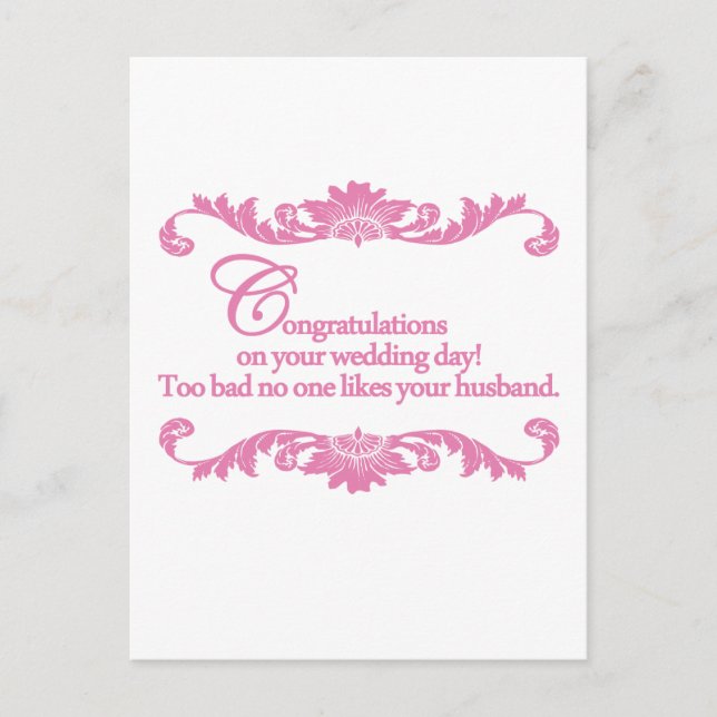 Carte Postale Félicitations pour votre jour de mariage ! (Devant)