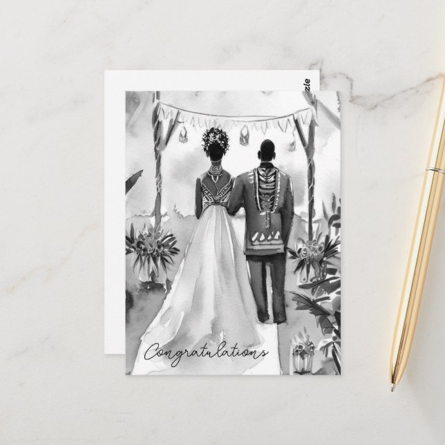 Carte Postale Félicitations pour votre mariage (Devant/Arrière en situation)