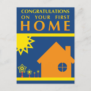 Carte Postale félicitations pour votre première maison : pop for