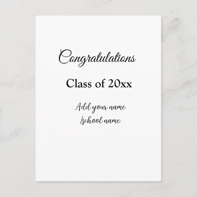 Carte Postale Félicitations simples de remise de diplôme minimal (Devant)