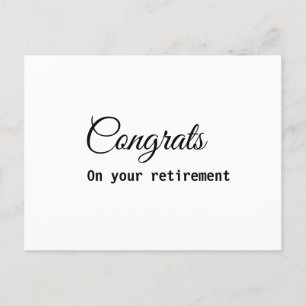 Carte Postale Félicitations simples minimales retraite ajouter n