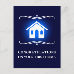 Carte Postale félicitations sur votre premier à la maison :