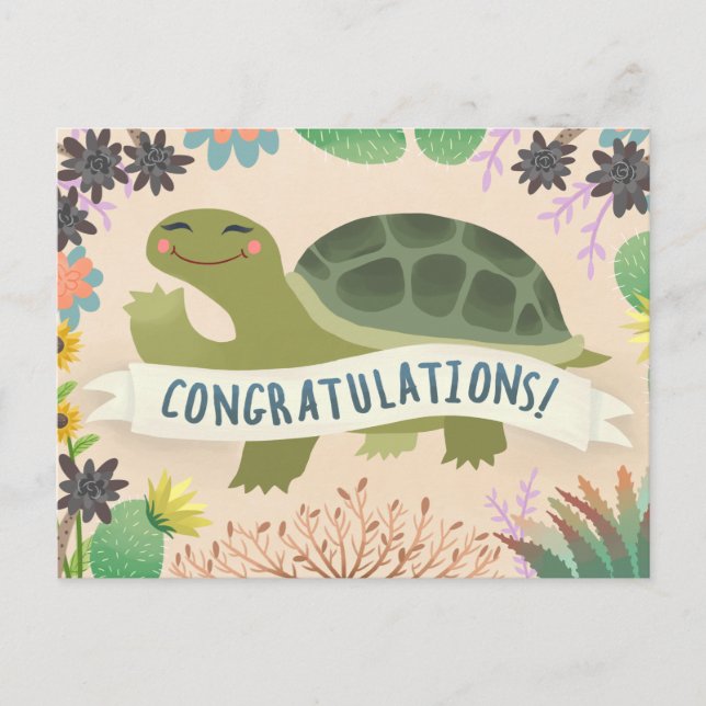 Carte Postale Félicitations Tortue du désert (Devant)