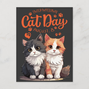 Carte Postale “Feline Friends Celebrate International Cat Day”