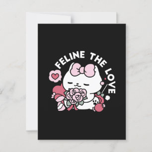 Carte Postale Feline the Love - Design de chat de la belle Valen