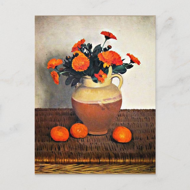 Carte Postale Felix Vallotton, Marigolds et Tangerines (Devant)