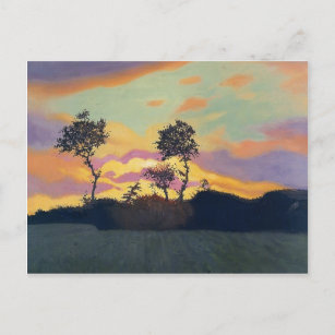 Carte Postale Felix Vallotton - Paysage au coucher du soleil