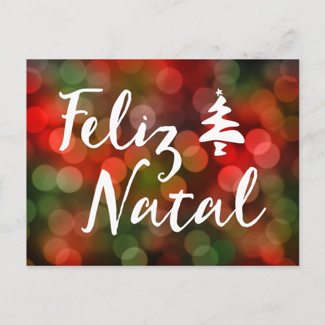 Carte Postale Feliz Natal bokeh (Devant)