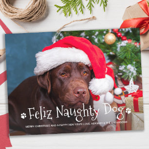 Carte Postale Feliz Naughty Dog Funny Personnalisé Animaux de co
