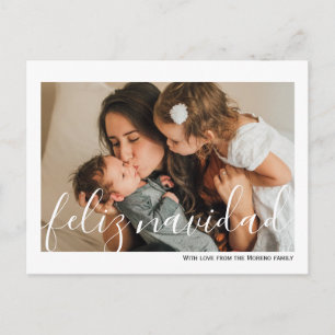 Carte Postale Feliz Navidad Minimaliste Typographie Photo