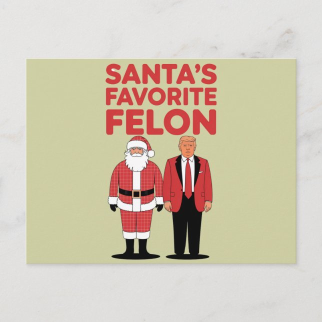 Carte Postale Felon Trump favori de père Noël, républicain de No (Devant)