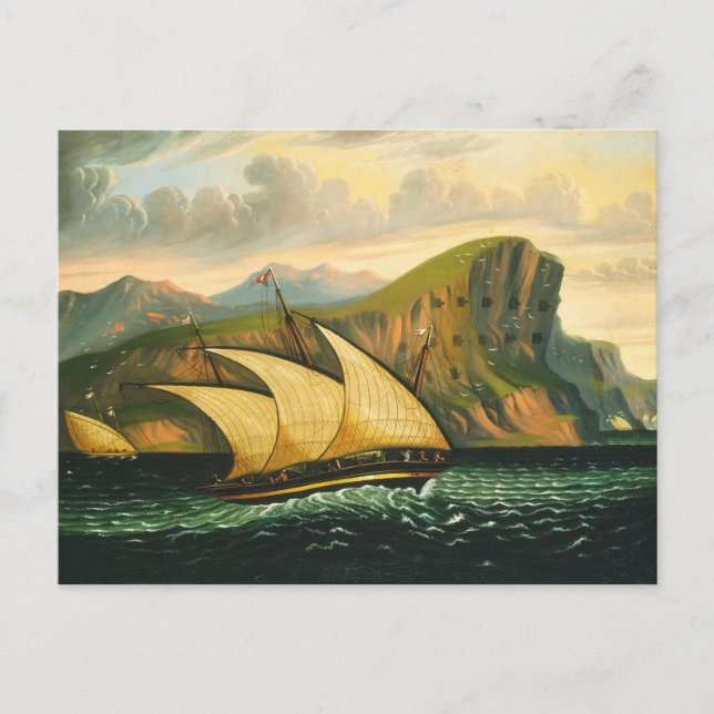 Carte Postale Felucca de Gibraltar par Thomas Chambers (Devant)