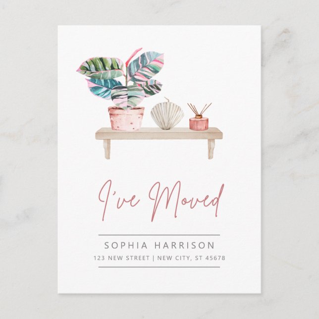 Carte Postale Feminine Modern Moving Faire-part (Devant)