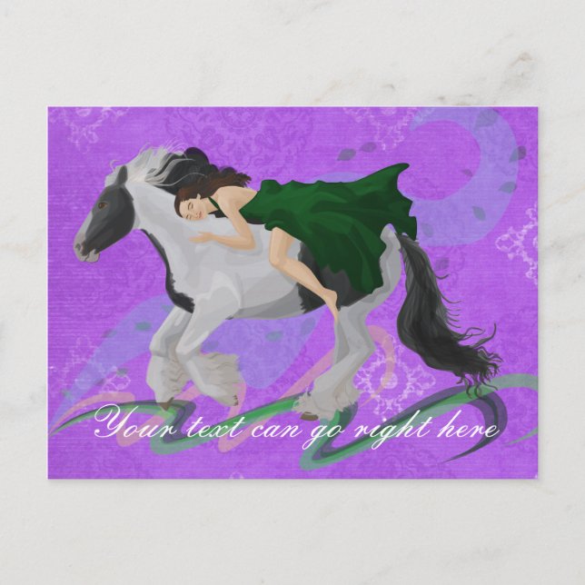 Carte postale Femme à cheval (Devant)