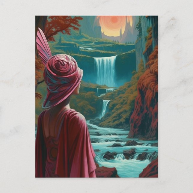 Carte Postale Femme à la cascade (Devant)