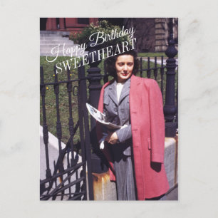 Carte Postale Femme à l'extérieur de la mode du milieu du siècle