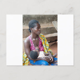 Carte Postale Femme africaine et son bébé. 