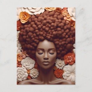 Carte Postale Femme afro-américaine Reine noire Melanin Poppin
