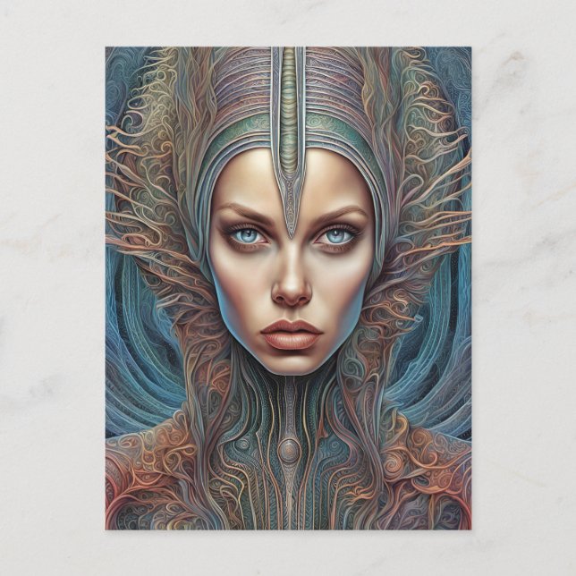 Carte Postale Femme Alien (Devant)