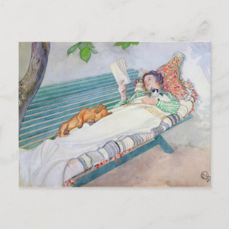 Carte Postale Femme allongée sur un banc, 1913