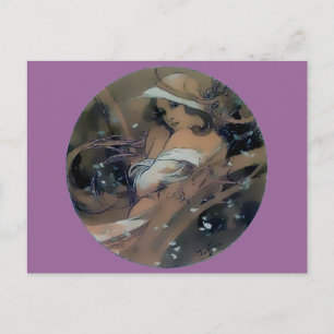 Carte Postale Femme Art Nouveau Mucha Winter