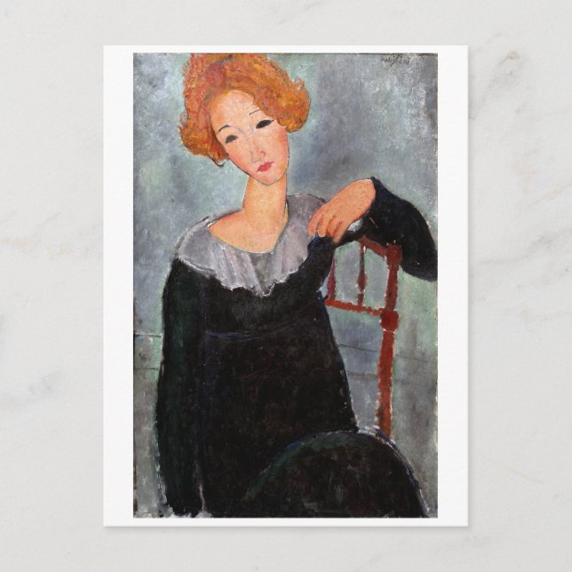 Carte Postale Femme au Cheveux Rouges, Modigliani (Devant)