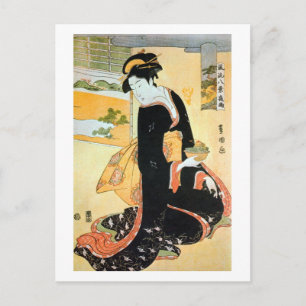 Carte Postale Femme au kimono noir, Toyokuni