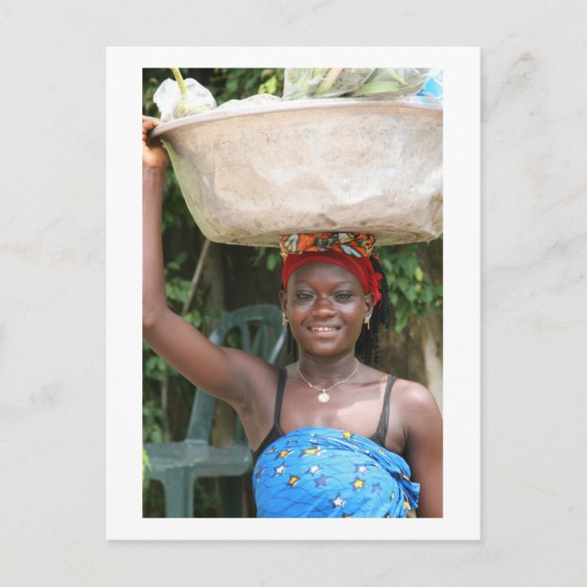 Carte postale, "Femme au panier" # 1202 (Devant)