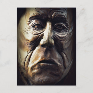 Carte Postale Femme autochtone de la sculpture sur bois