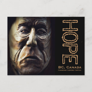 Carte Postale Femme autochtone de la sculpture sur bois