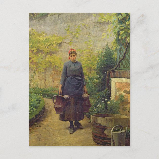 Carte Postale Femme avec canettes d'eau (Devant)