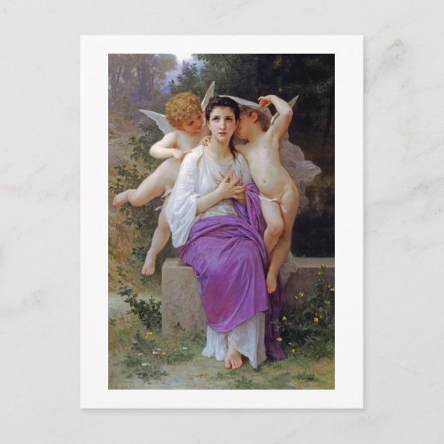 Carte Postale Femme avec Cupidon, Bouguereau (Devant)
