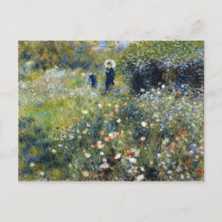 Carte Postale Femme avec parasol dans un jardin, Renoir