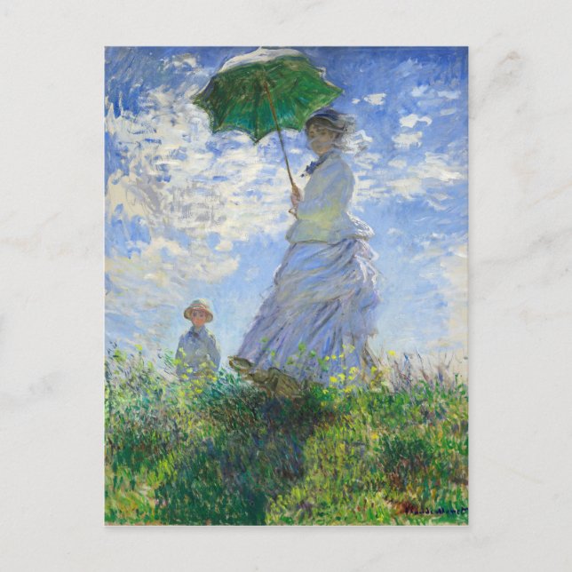 Carte Postale Femme avec Parasol, Madame Monet et Son Fils (Devant)