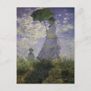 Carte Postale Femme avec parasol par Claude Monet, Art Vintage