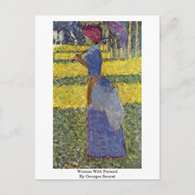 Carte Postale Femme Avec Parasol Par Georges Seurat (Devant)