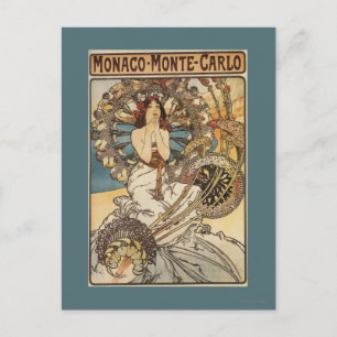 Carte Postale Femme avec plumes - PLM Railway Travel Poster