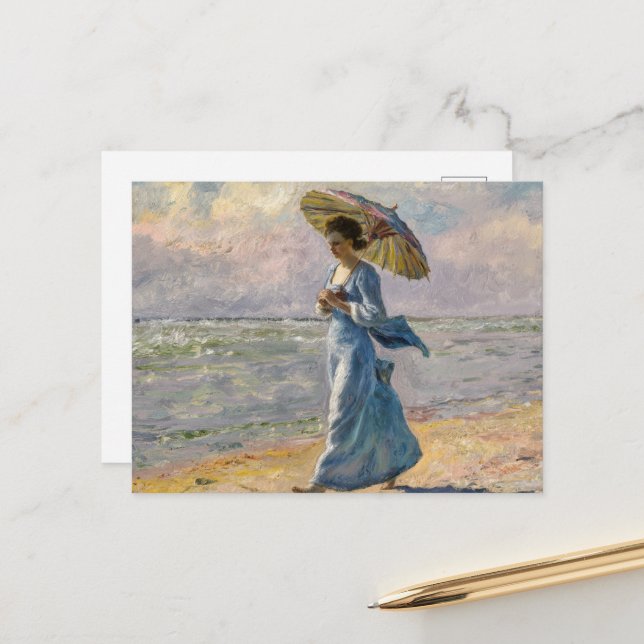 Carte Postale Femme avec un parasol, Claude Monet (Devant/Arrière en situation)